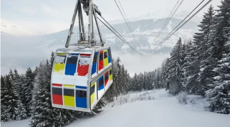 Teleférico na neve