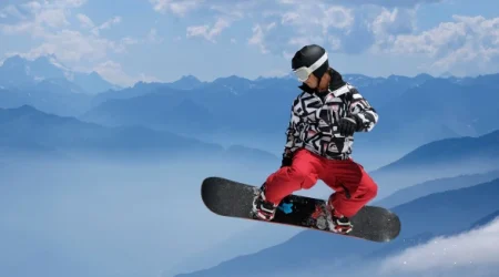 Snowboarder a dar um salto