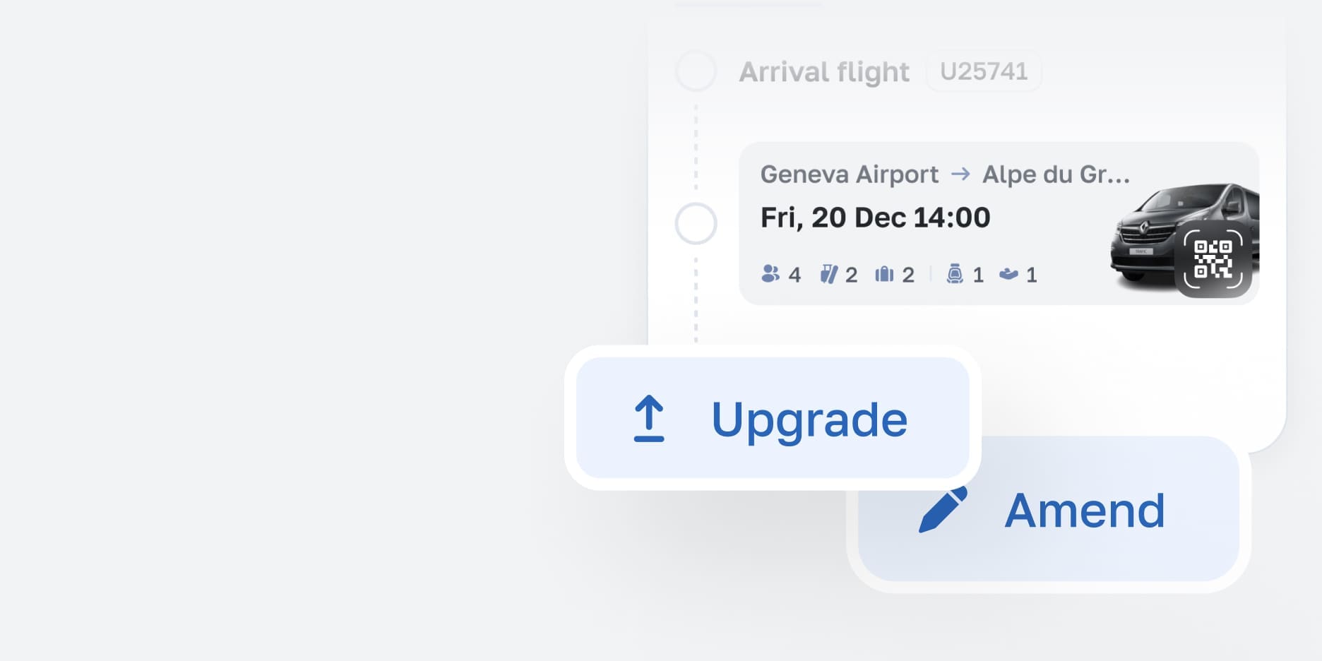 App screens showing booking management