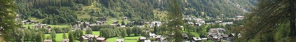 Panoramic view of Gressoney-Saint-Jean and the Monte Rosa massif
