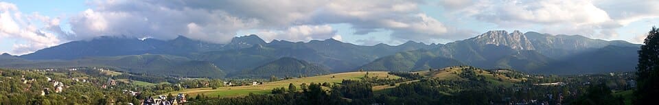 View of Zakopane and the Tatra Mountains from Harenda