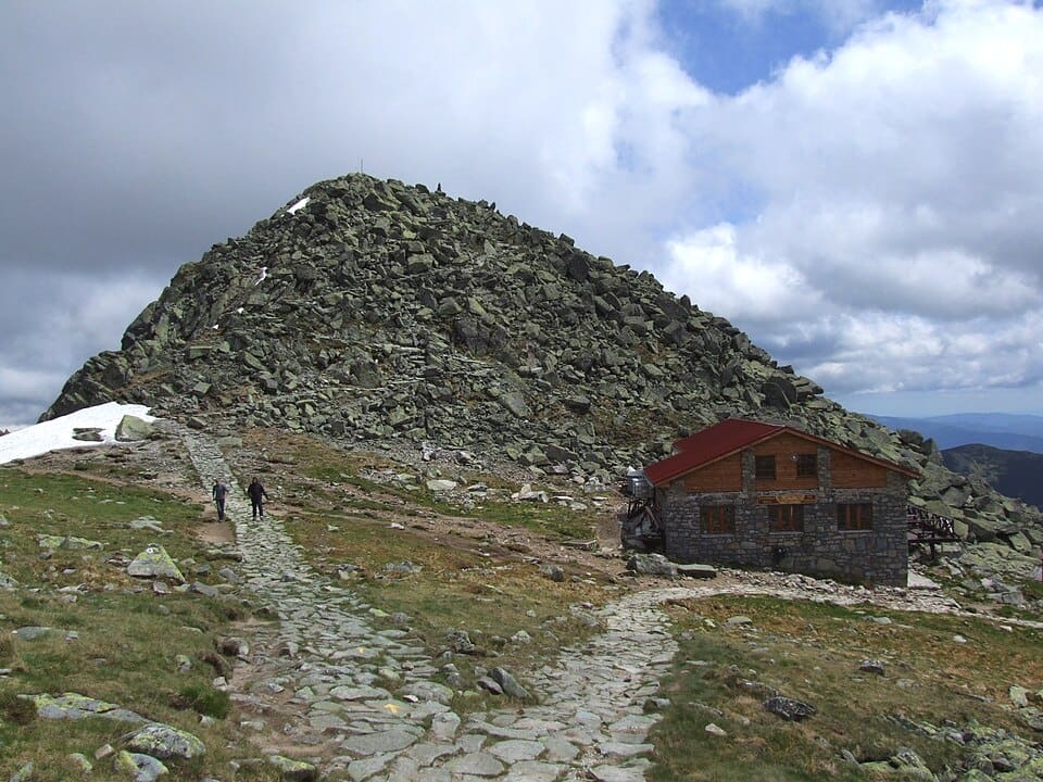Chopok peak and Kamenná chata hostel in the Low Tatras
