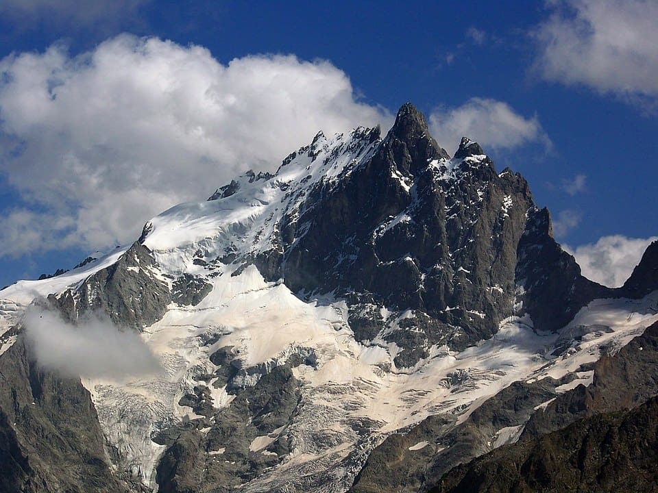 La Meije mountain seen from the Emparis plateau (French Alps).