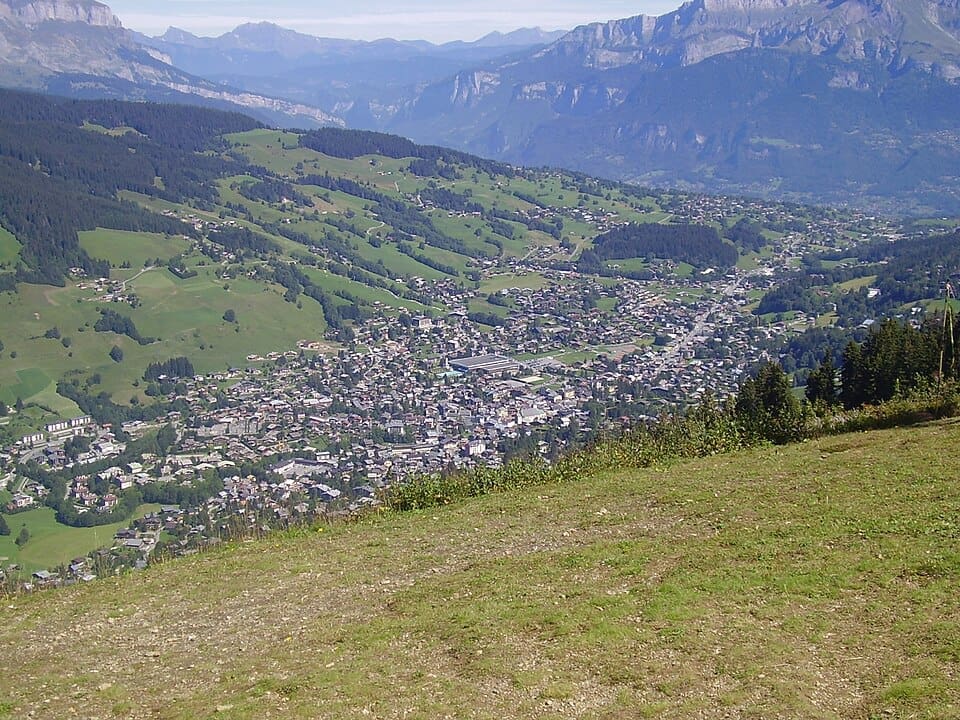 View of the Megève village from the Rochebrune sector
