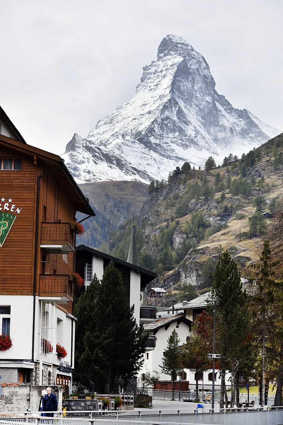 View of the Matterhorn from Zermatt village