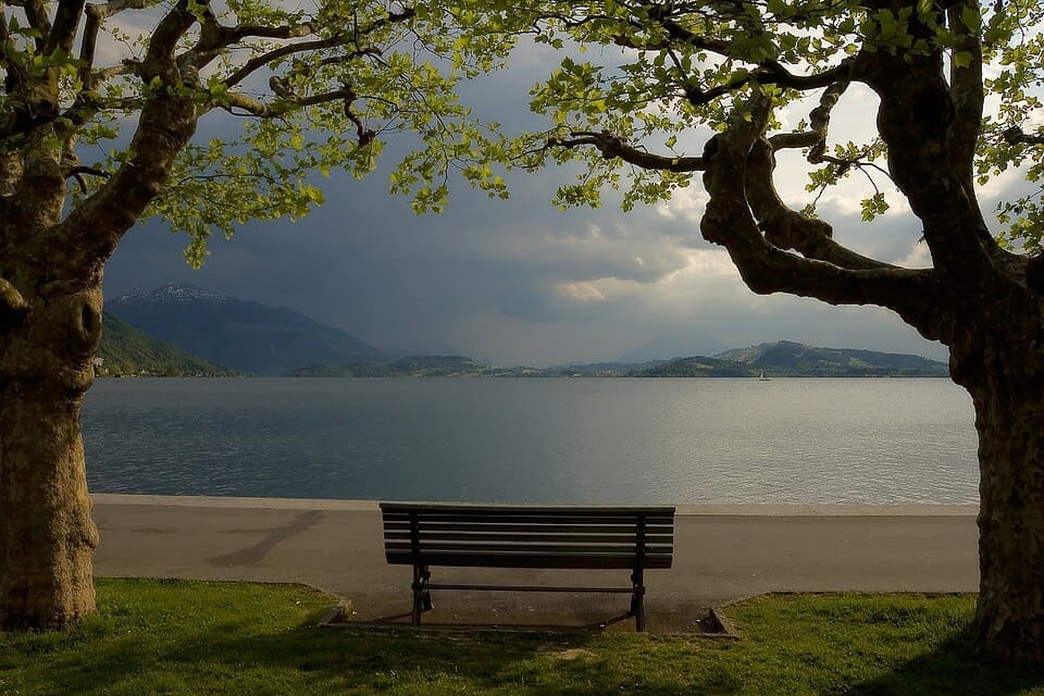 Lake Zug with Mount Rigi in the background